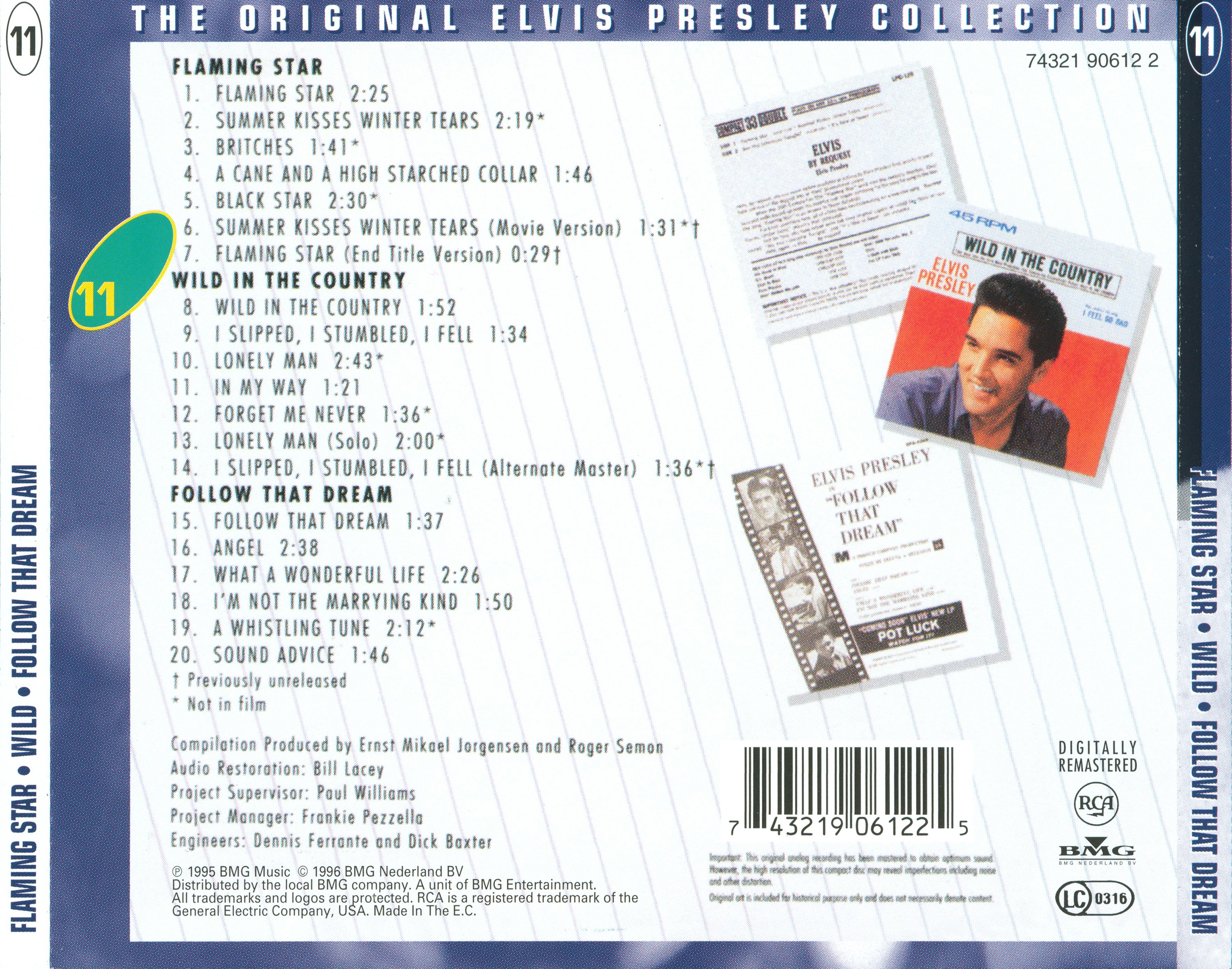 Elvis Presley  The Original Elvis Presley Collection 11; Flaming Star, Wild, Follow : Back